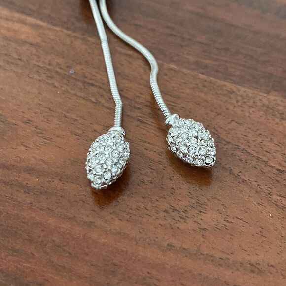 Kate Spade Women’s Necklace Adjustable Silver Gumdrop Faux Diamond - Picture 2 of 5